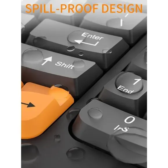 RECCAZR Ergonomic Wireless Keyboard with Wrist Rest, Wave Keys for Comfortable N - Picture 6 of 7